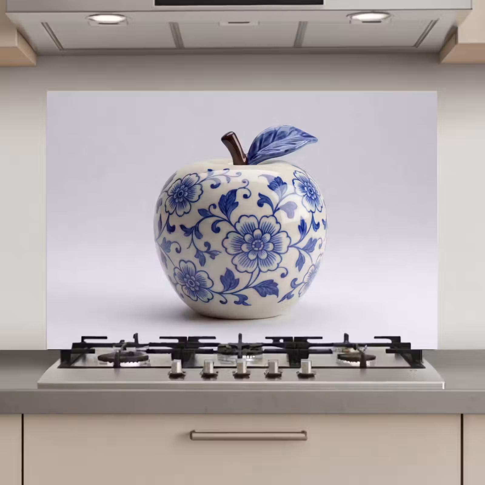 Spatscherm keuken - Appel - Blauw - Klassiek — 1