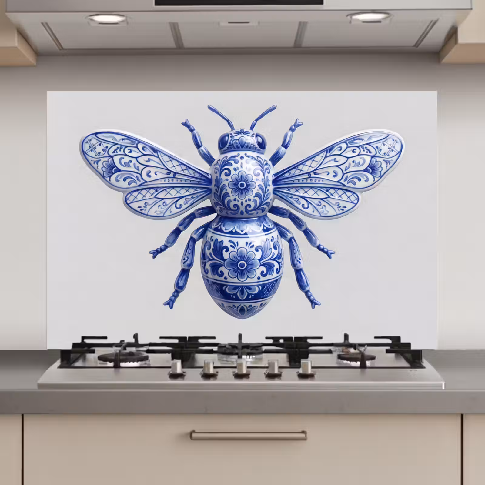 Spatscherm keuken - Bij - Modern - Delfts - Blauw — 1