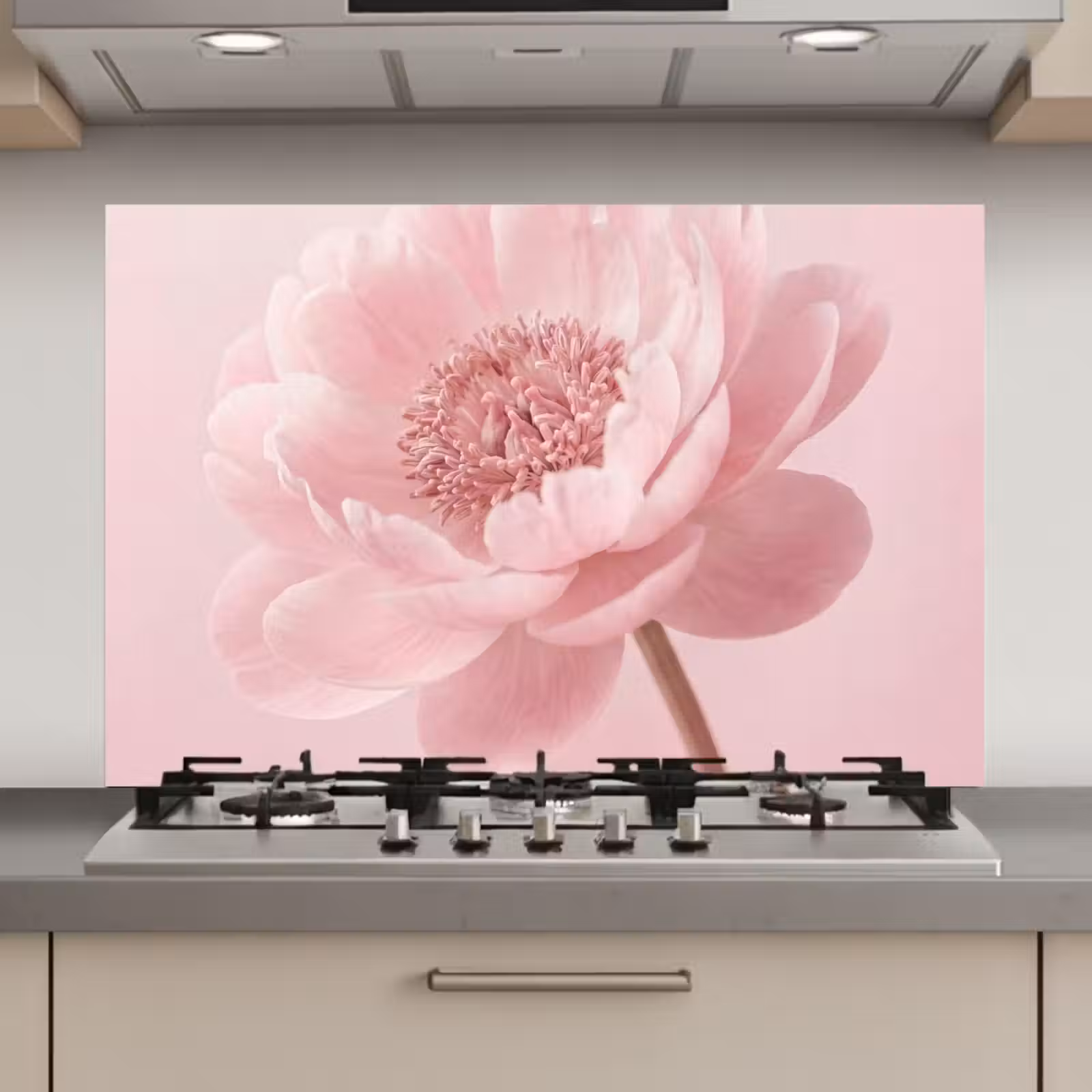 Spatscherm keuken - Bloem - Pioenroos - Roze — 1