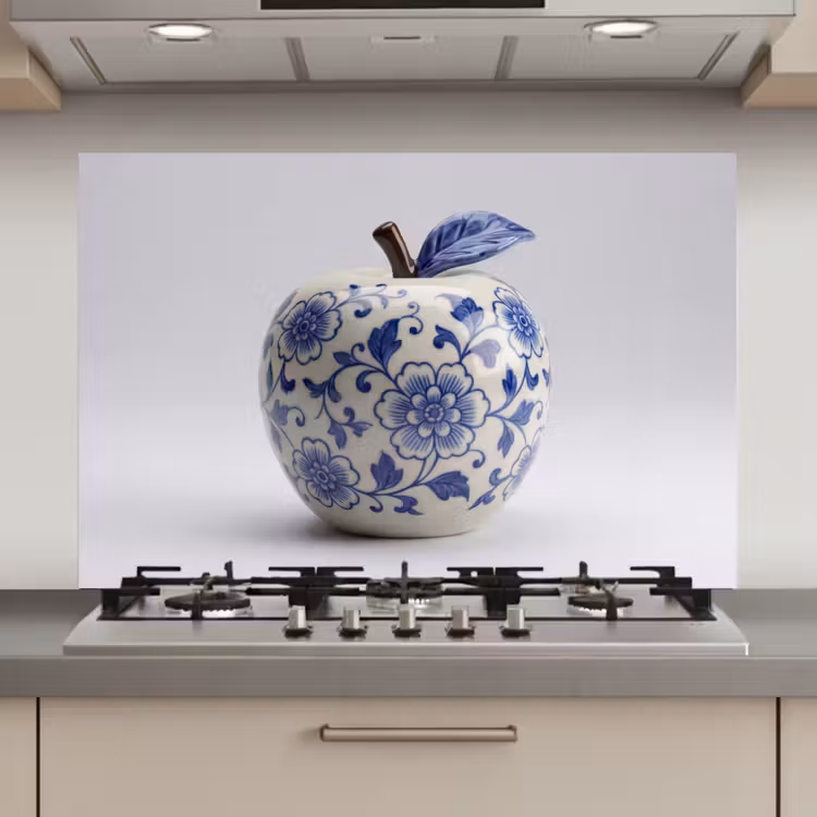 Spatscherm keuken - Appel - Blauw - Klassiek — 1