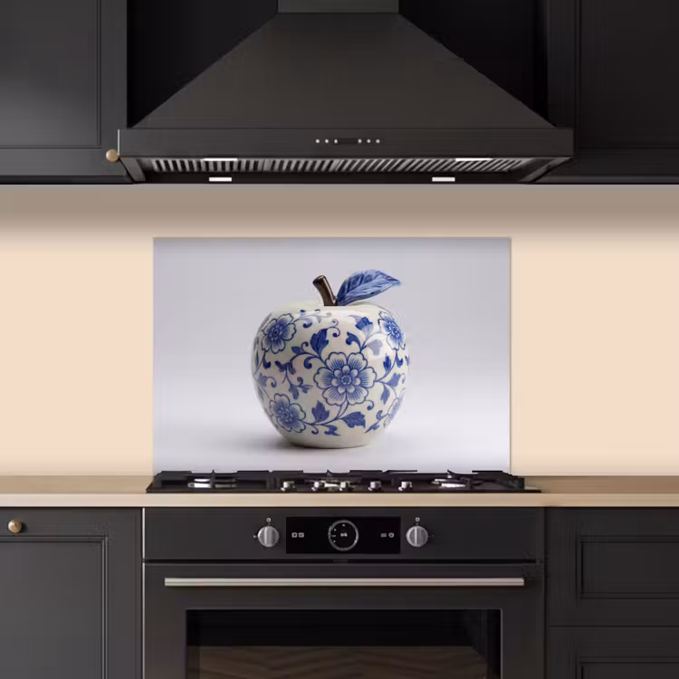 Spatscherm keuken - Appel - Blauw - Klassiek — 2