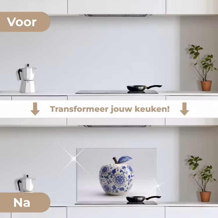 Spatscherm keuken - Appel - Blauw - Klassiek — 3