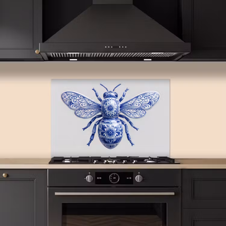 Spatscherm keuken - Bij - Modern - Delfts - Blauw — 2