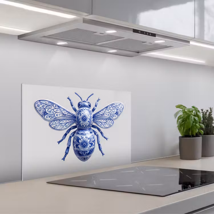 Spatscherm keuken - Bij - Modern - Delfts - Blauw — 5