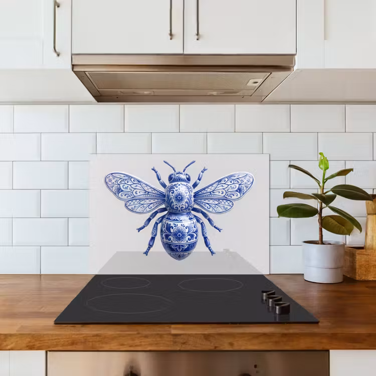 Spatscherm keuken - Bij - Modern - Delfts - Blauw — 6