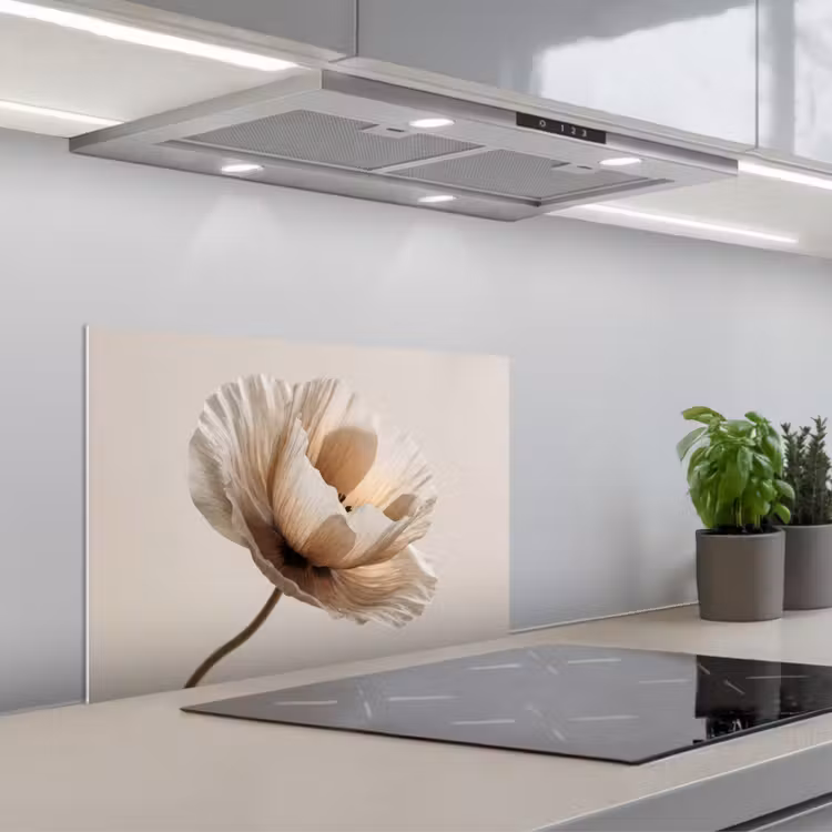 Spatscherm keuken - Bloem - Beige - Crème — 5
