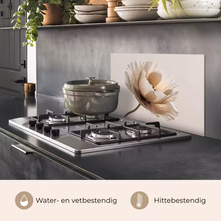 Spatscherm keuken - Bloem - Beige - Crème — 7