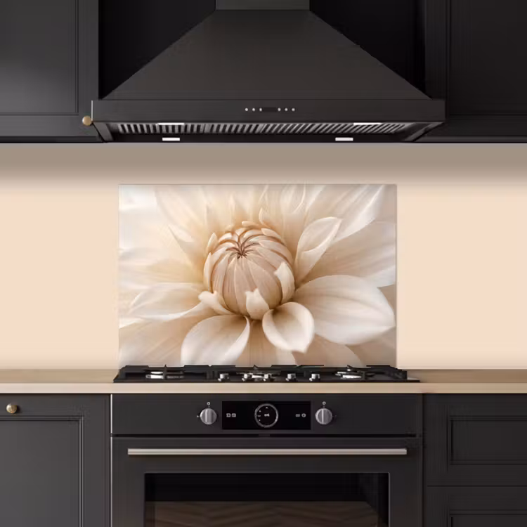 Spatscherm keuken - Bloem - Dahlia - Wit — 2