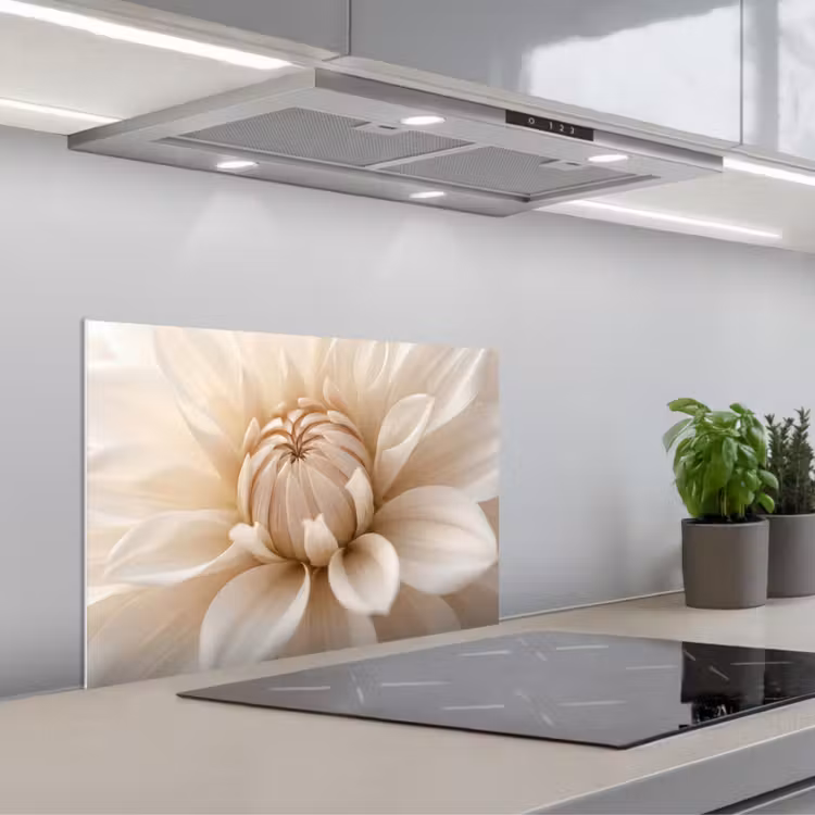 Spatscherm keuken - Bloem - Dahlia - Wit — 5