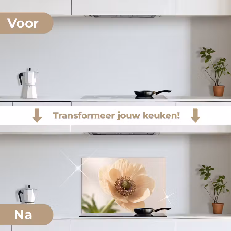 Spatscherm keuken - Bloem - Minimalistisch - Groen — 3