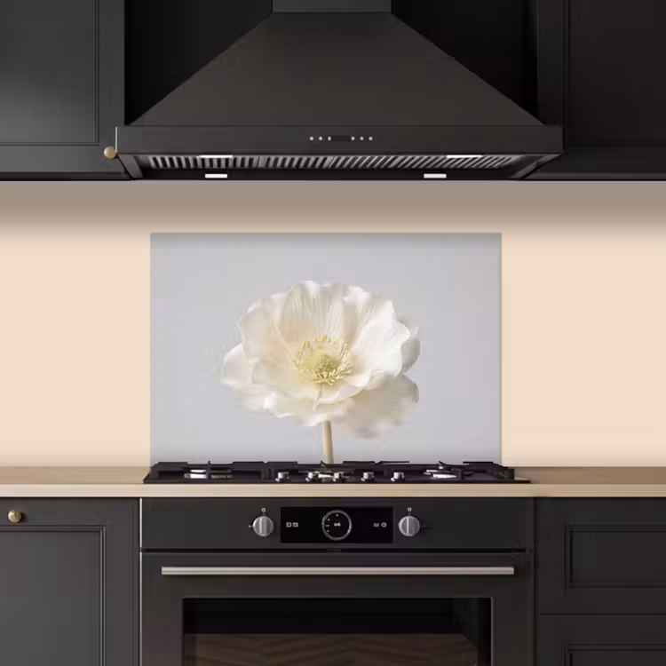 Spatscherm keuken - Bloem - Minimalistisch -Wit — 2