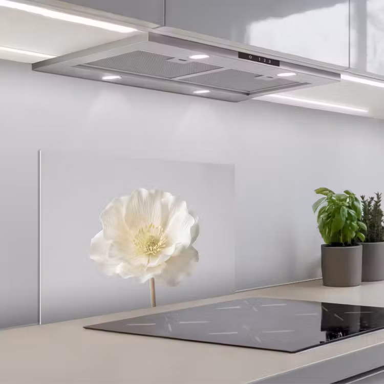 Spatscherm keuken - Bloem - Minimalistisch -Wit — 5