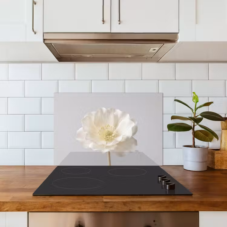 Spatscherm keuken - Bloem - Minimalistisch -Wit — 6