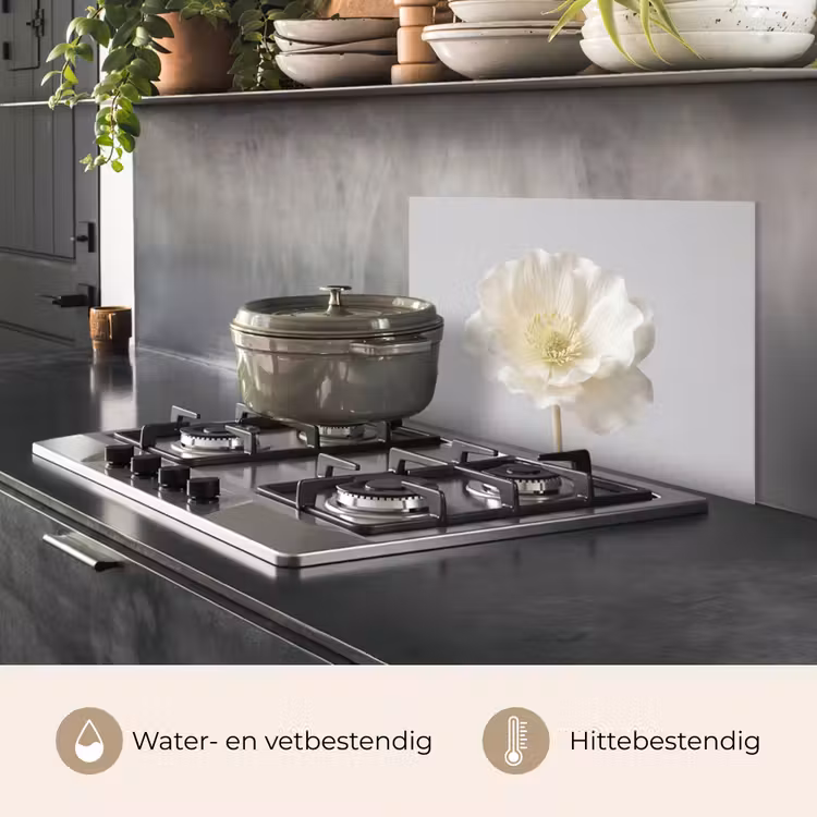 Spatscherm keuken - Bloem - Minimalistisch -Wit — 7