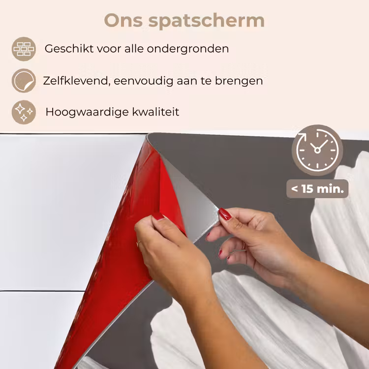 Spatscherm keuken - Bloem - Minimalistisch - Zwart - Wit — 4