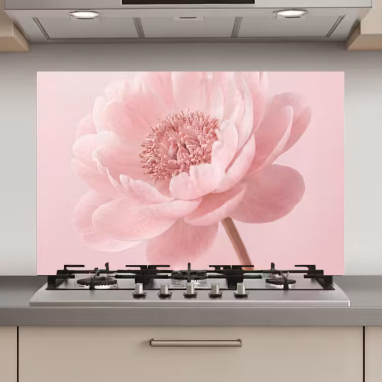 Spatscherm keuken - Bloem - Pioenroos - Roze — 1