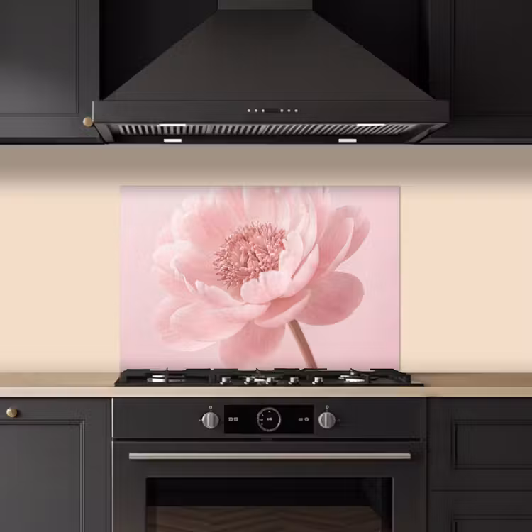 Spatscherm keuken - Bloem - Pioenroos - Roze — 2