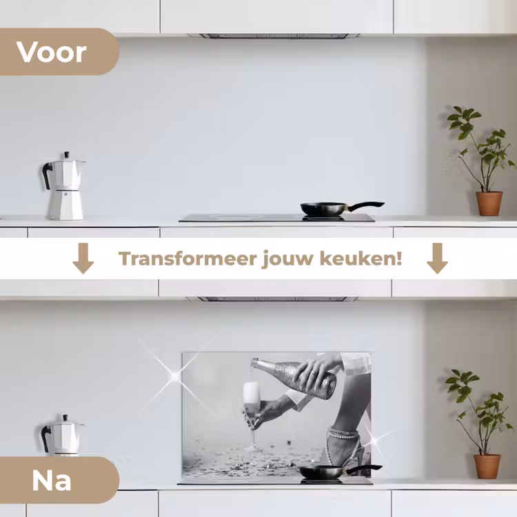 Spatscherm keuken - Feestelijk - Champagne - Discobal — 3