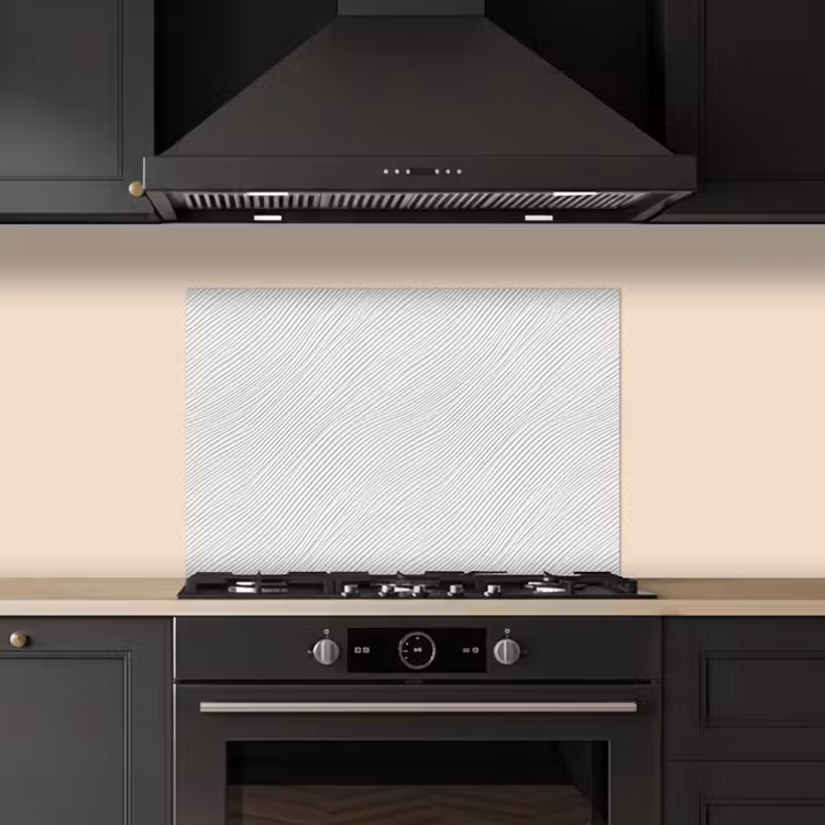 Spatscherm keuken - Golven - Ribbels - Wit — 2