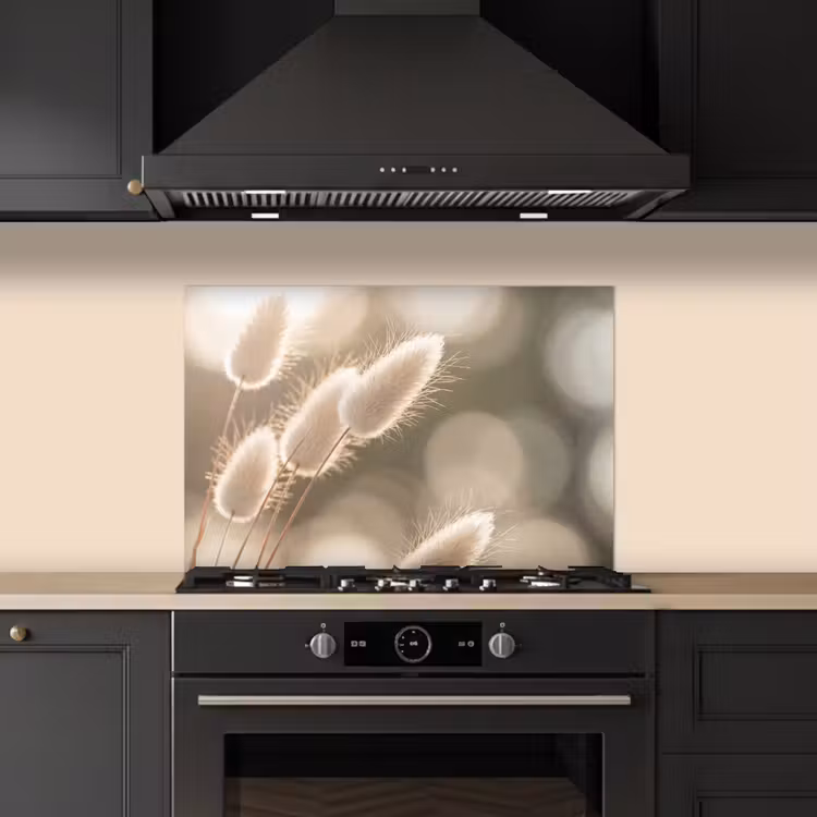 Spatscherm keuken - Hazestaartgras - Wit - Zonlicht — 2