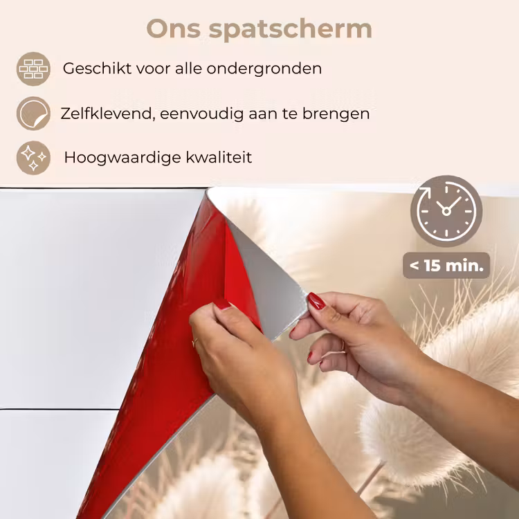 Spatscherm keuken - Hazestaartgras - Wit - Zonlicht — 4