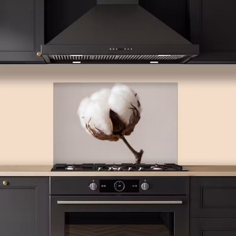 Spatscherm keuken - Katoenbol - Minimalistisch - Wit — 2