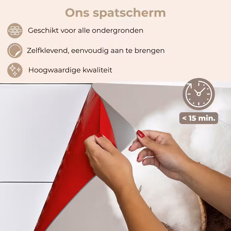Spatscherm keuken - Katoenbol - Minimalistisch - Wit — 4
