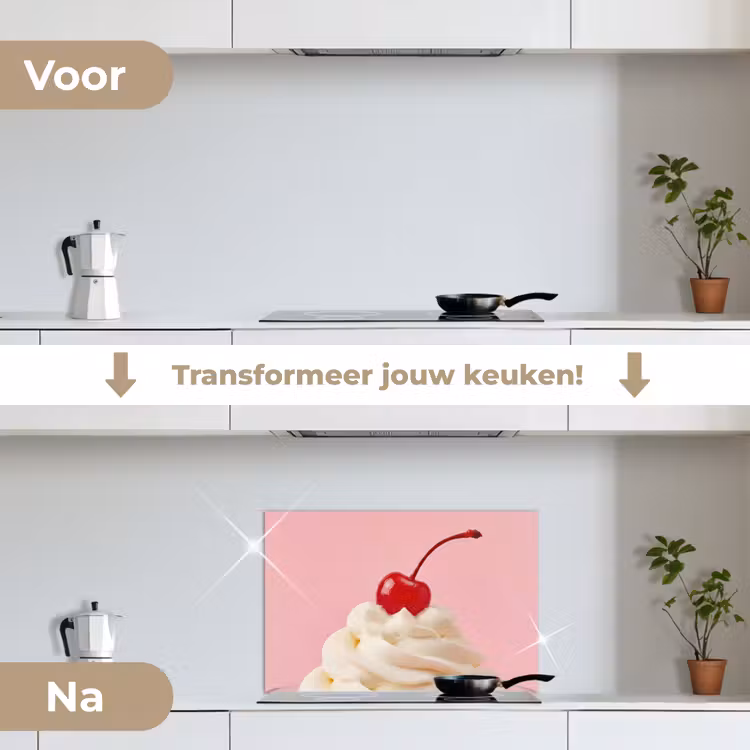Spatscherm keuken - Kers - Slagroom - Roze — 3
