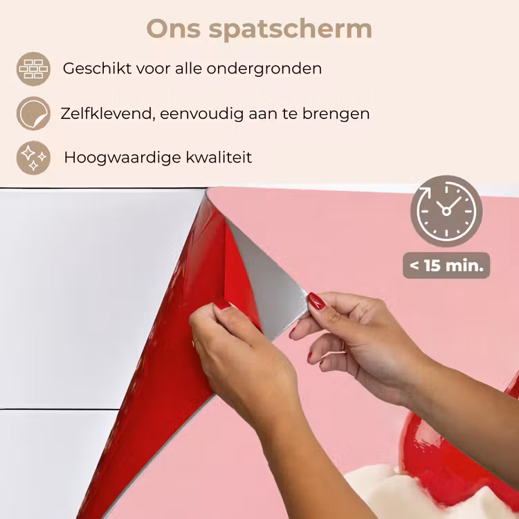 Spatscherm keuken - Kers - Slagroom - Roze — 4