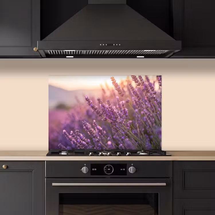Spatscherm keuken - Lavendel - Paars - Zonlicht — 2