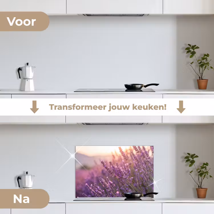 Spatscherm keuken - Lavendel - Paars - Zonlicht — 3