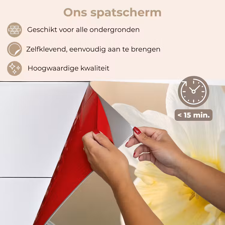 Spatscherm keuken - Narcis - Bloem - Minimalistisch — 4