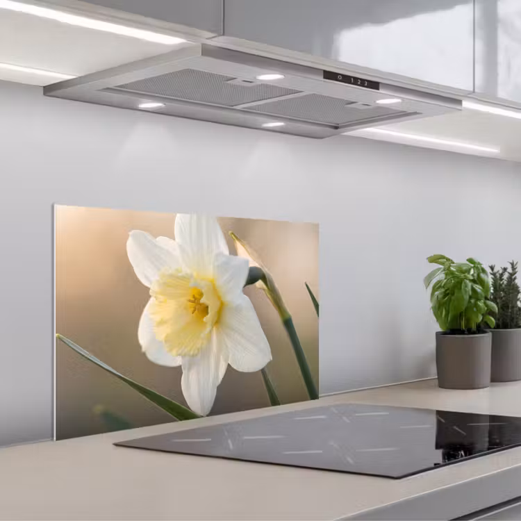 Spatscherm keuken - Narcis - Bloem - Minimalistisch — 5