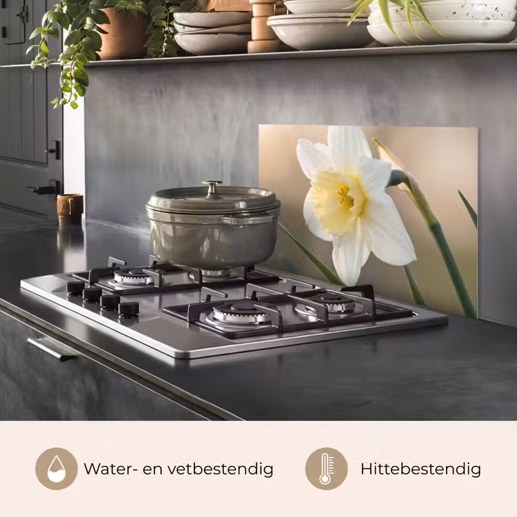 Spatscherm keuken - Narcis - Bloem - Minimalistisch — 7
