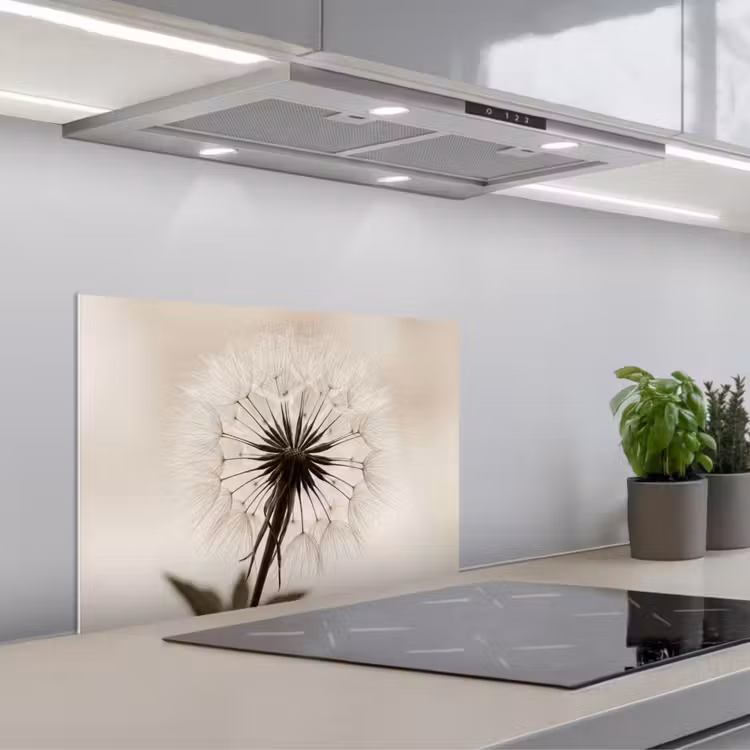 Spatscherm keuken - Paardenbloem - Minimalistisch - Wit — 5