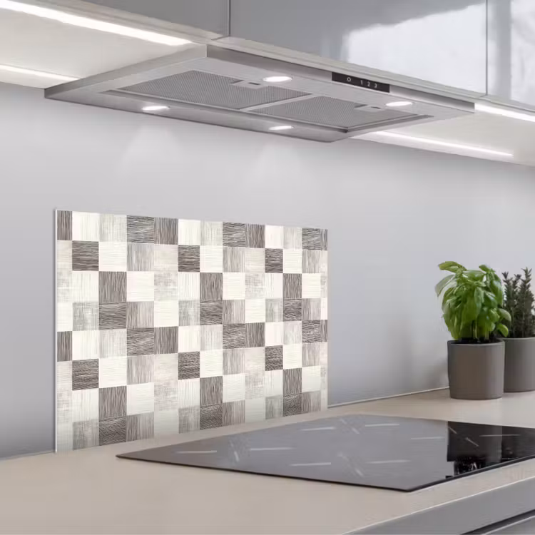 Spatscherm keuken - Patroon - Dambord - Houtnerf — 5