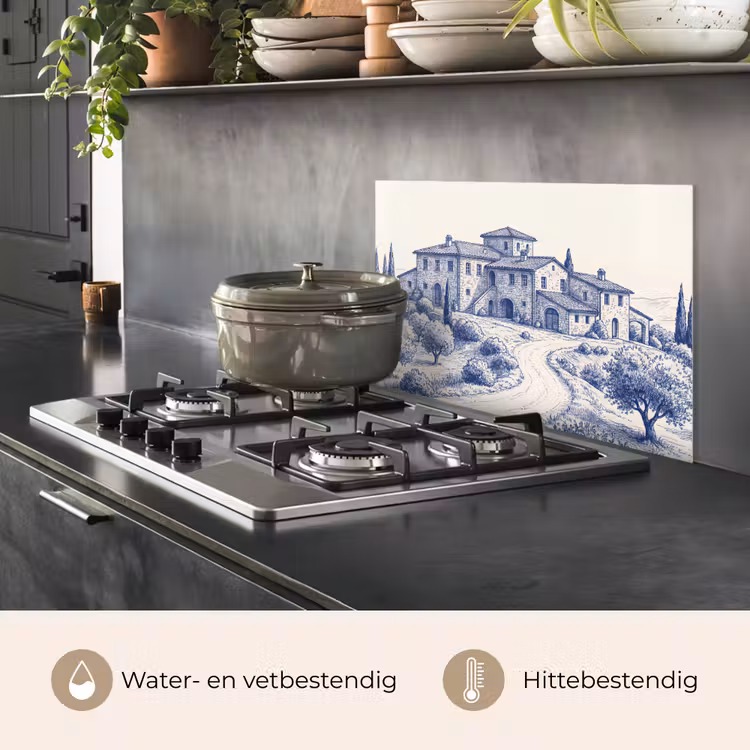 Spatscherm keuken - Rustiek - Landgoed - Blauw — 7