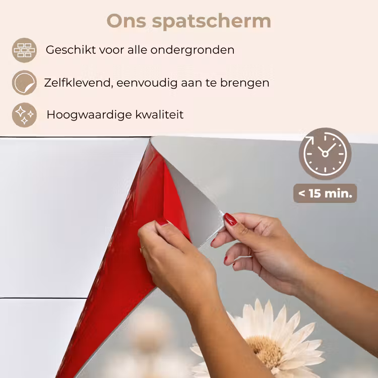 Spatscherm keuken - Strobloemen - Wit - Daglicht — 4