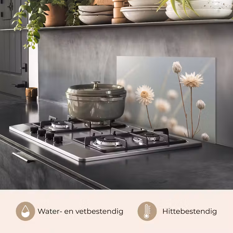 Spatscherm keuken - Strobloemen - Wit - Daglicht — 7