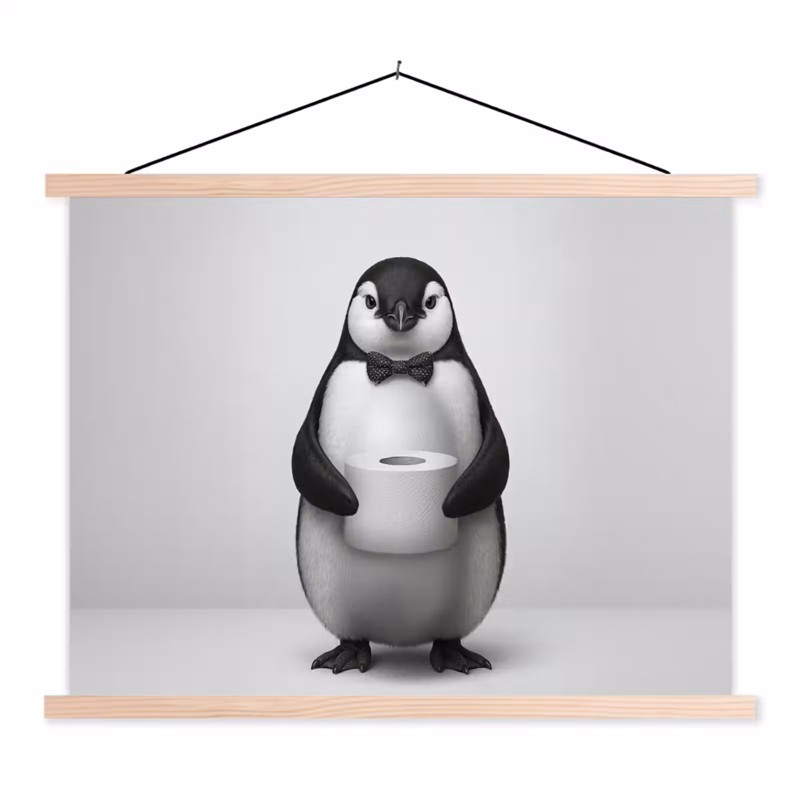 Schoolplaat - Pinguïn - WC rol - Wit — 1