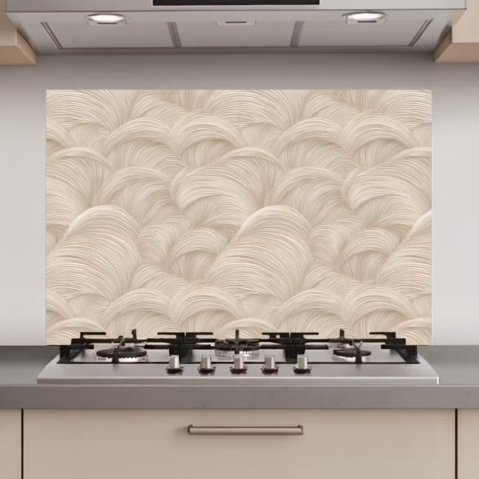 Spatscherm keuken - Bogen - Patroon - Beige — 1