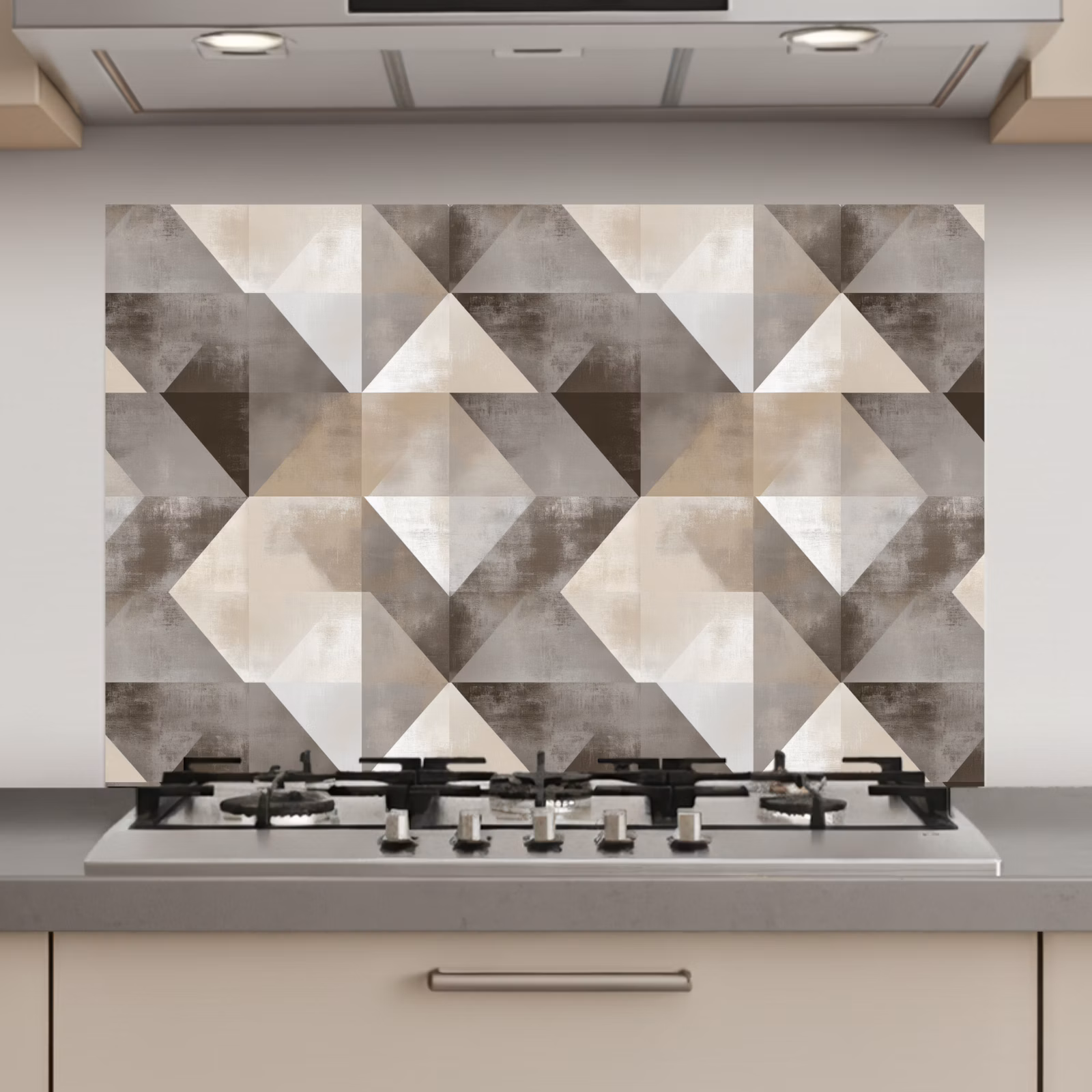 Spatscherm keuken - Geometrisch - Motief - Aardetinten — 1