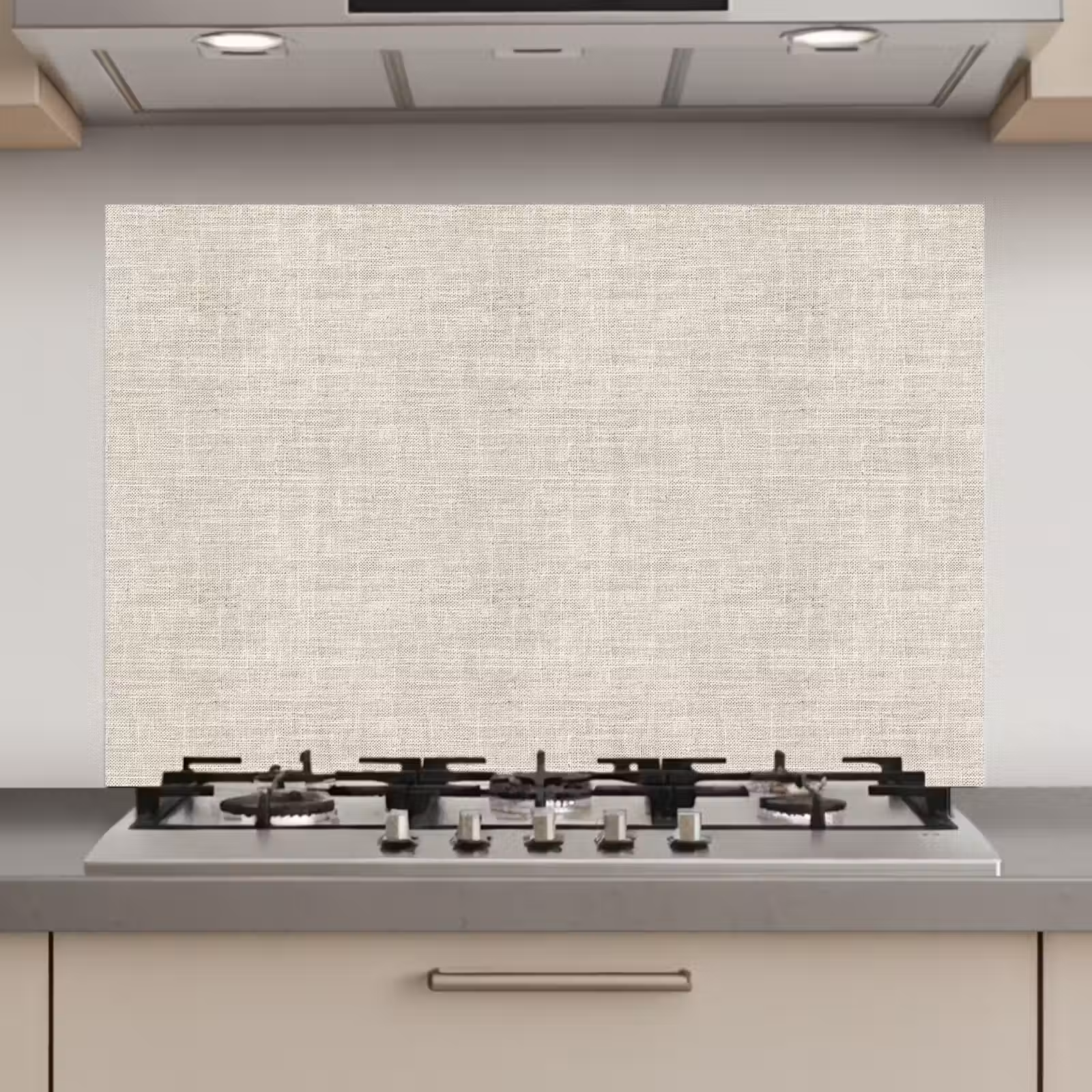 Spatscherm keuken - Linnen - Textuur - Beige — 1