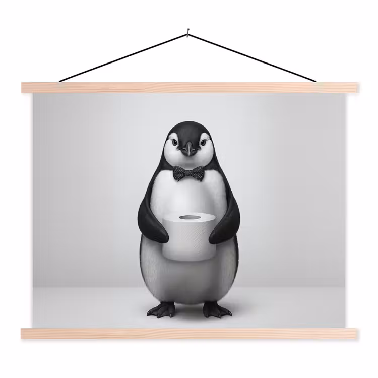Schoolplaat - Pinguïn - WC rol - Wit — 1