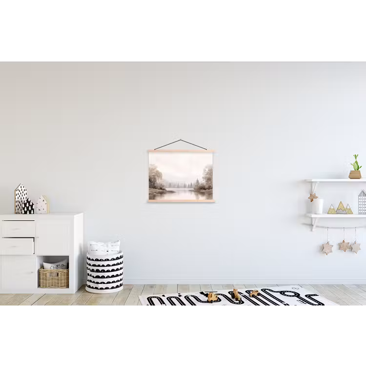 Schoolplaat - Rivierlandschap - Minimalistisch - Aardetinten — 3