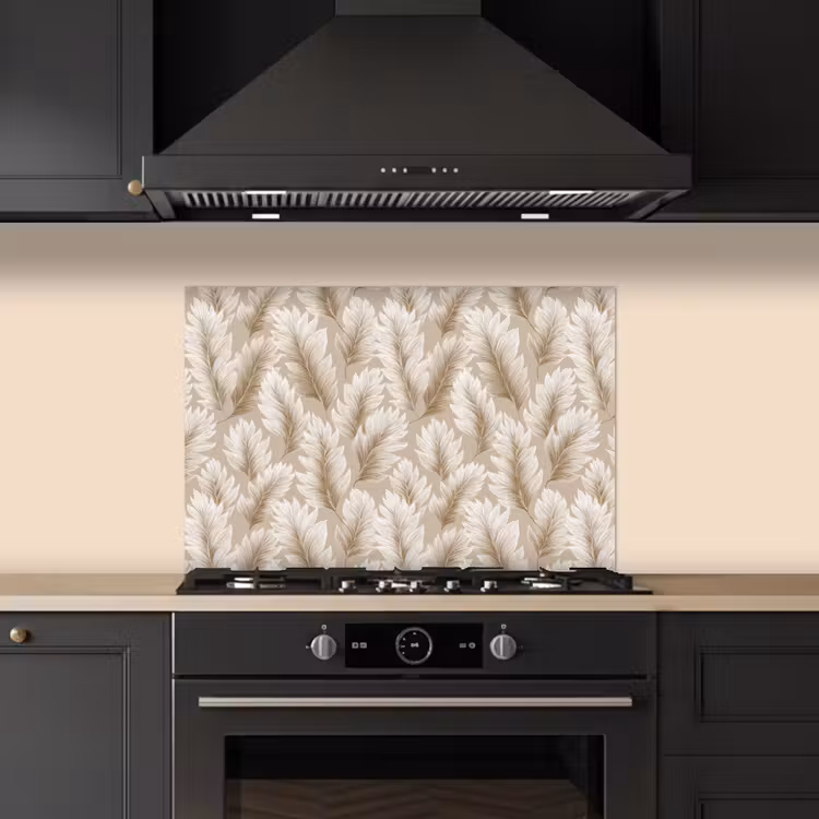 Spatscherm keuken - Botanisch - Patroon - Beige — 2