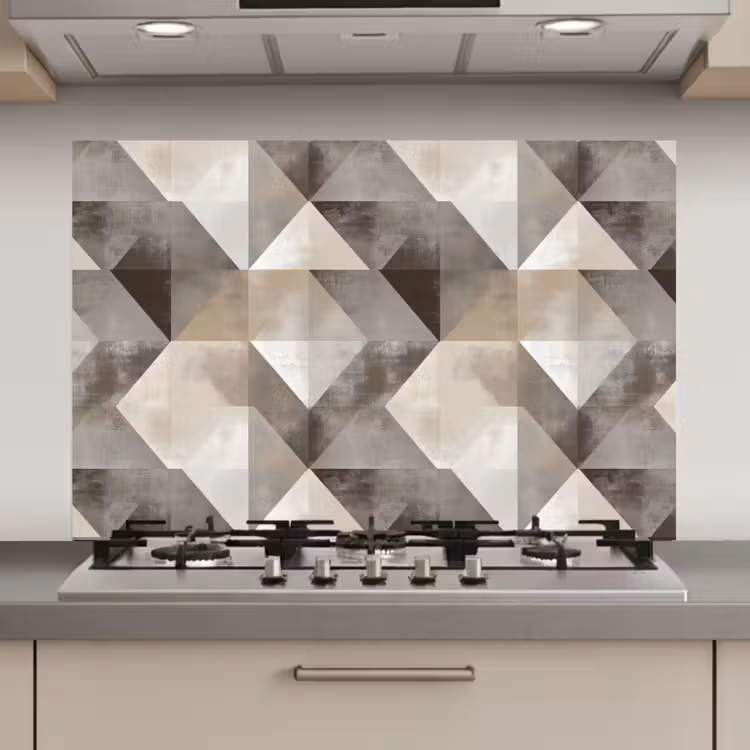 Spatscherm keuken - Geometrisch - Motief - Aardetinten — 1