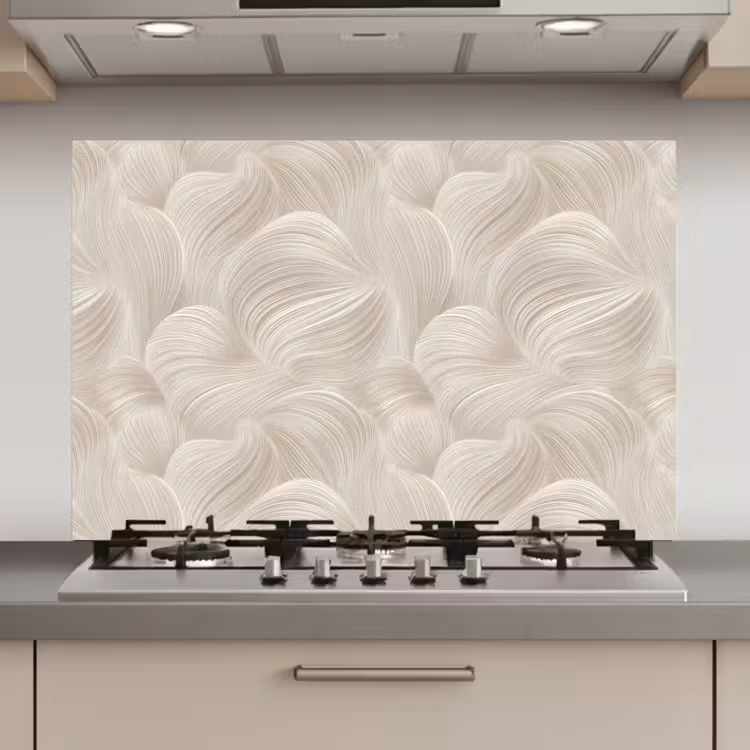 Spatscherm keuken - Lijnen - Waaier - Beige — 1