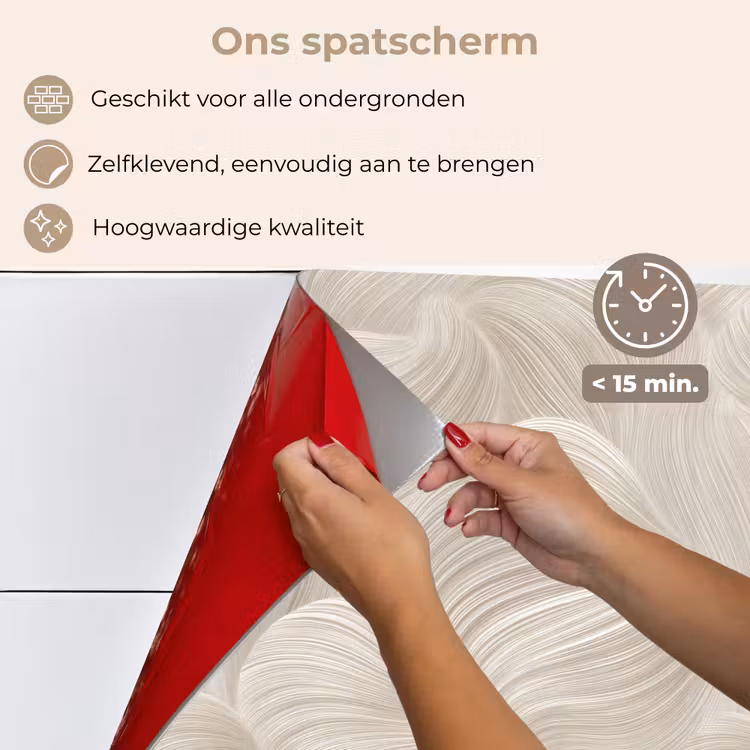 Spatscherm keuken - Lijnen - Waaier - Beige — 4