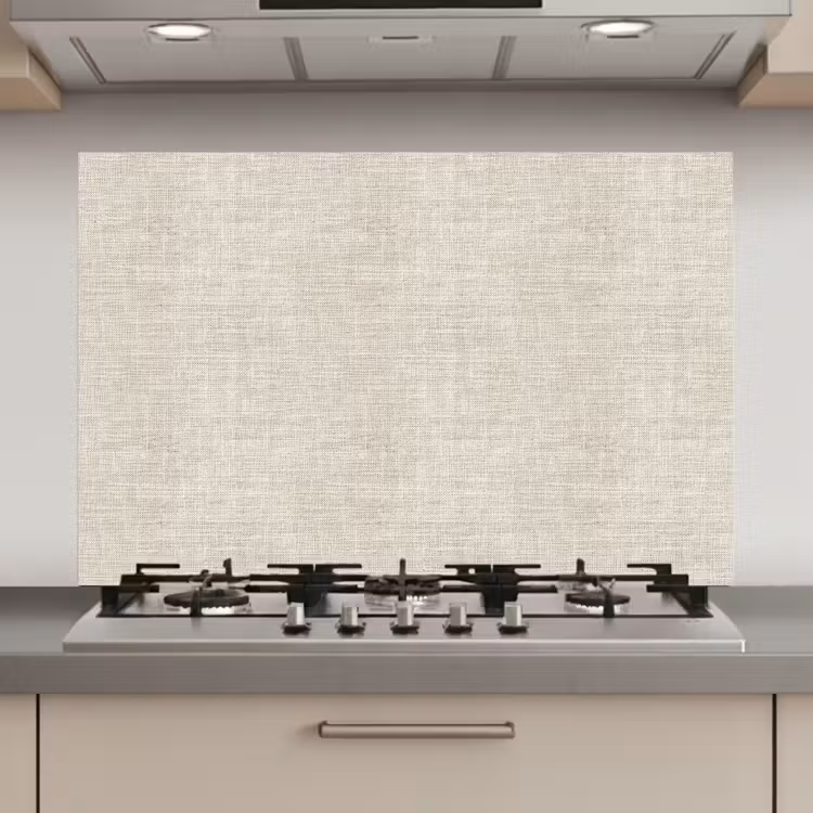 Spatscherm keuken - Linnen - Textuur - Beige — 1
